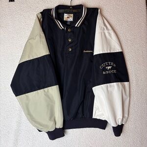 Cutter & Buck VTG Bomber Jacket Men's M - Black, White, and Tan